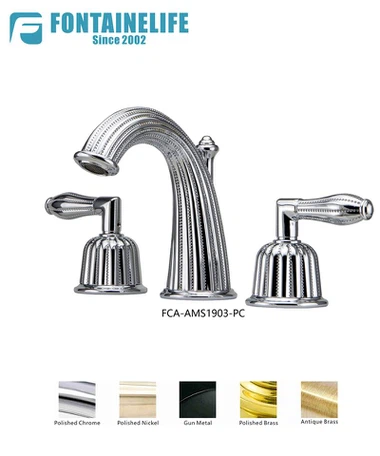 डेक 24K सोने के बाथरूम नल घुड़सवार